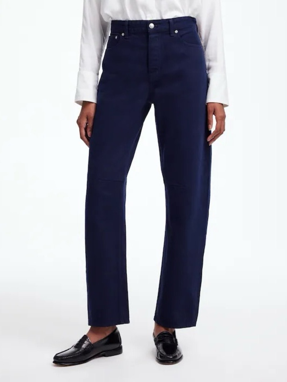 Madewell The Darted Barrel-Leg Jean in Garment-Dyed Denim Juniper Berry Sz 26